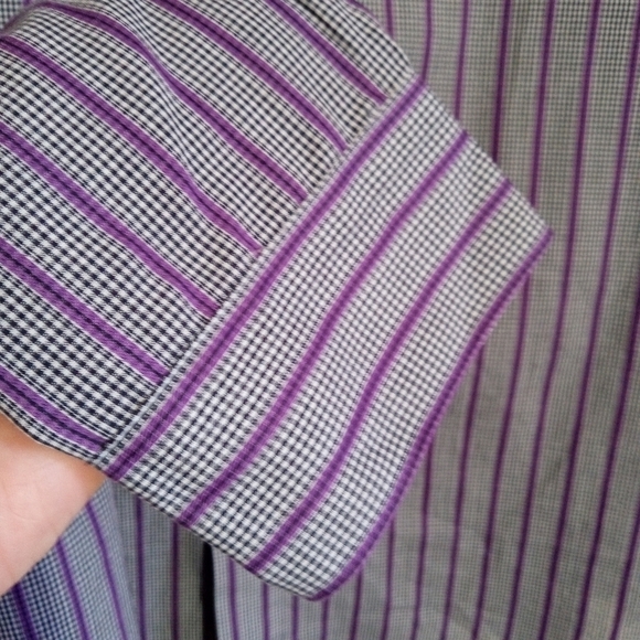 Van Heusen Studio wrinkle free slim fit button down shirt men size large 16-16.5 - Picture 4 of 8